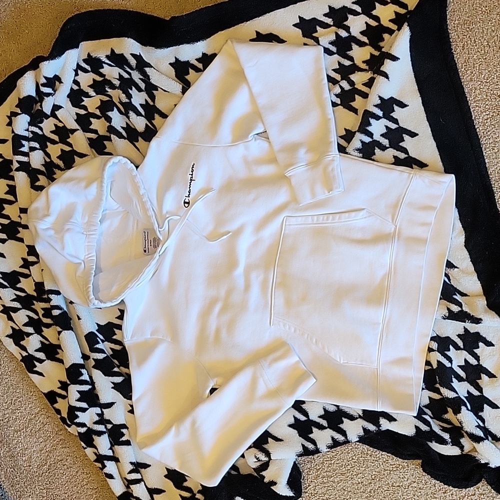 Mens White Champion Hoodie